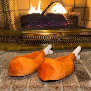 Kids Fun & Cozy Thanksgiving Turkey Leg Slippers NWOT